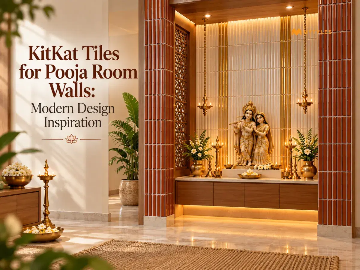 KitKat Tiles for Pooja Room Walls: Modern Design Inspiration