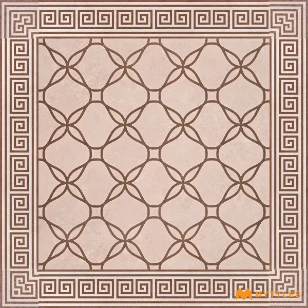 Beige Ogee Carpet Tile | Grecian Loop