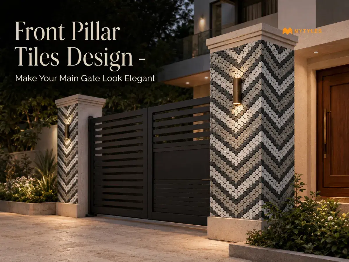 Front Pillar Tiles Design - Make Your Main Gate Look Elegant