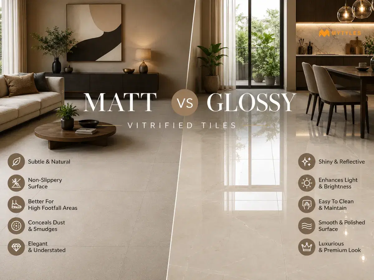 Matt vs Glossy Vitrified Tiles: Which Finish Works Where?