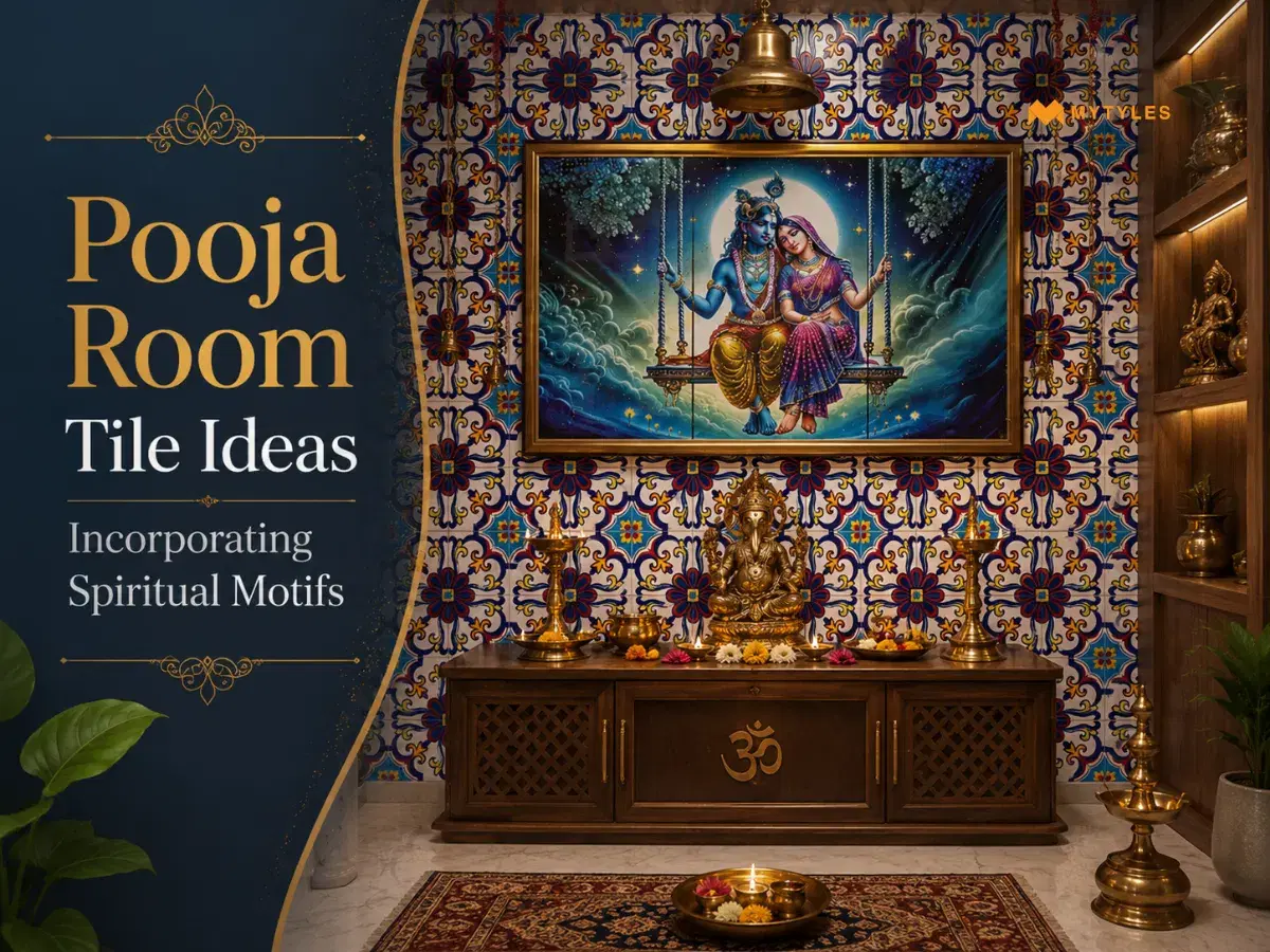 Pooja Room Tile Ideas Incorporating Spiritual Motifs