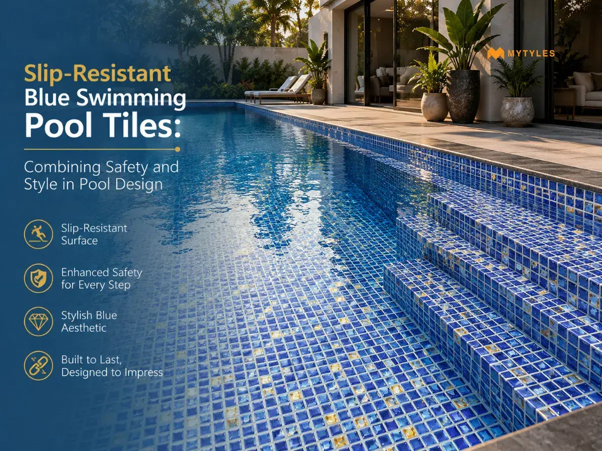 Slip-Resistant Blue Swimming Pool Tiles: Combining Safety and Style in Pool Design