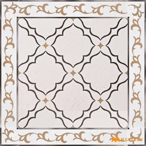 Cream Patterned Carpet Tile | Alhambra Vine