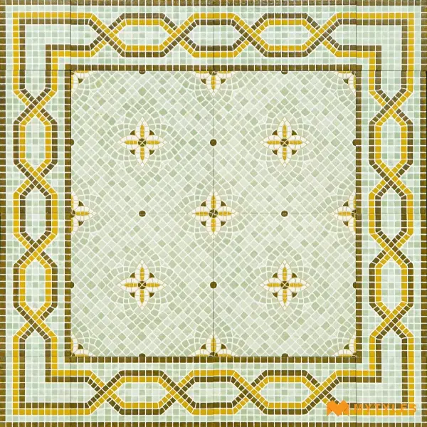 Green Mosaic Carpet Tile | Honey Clover