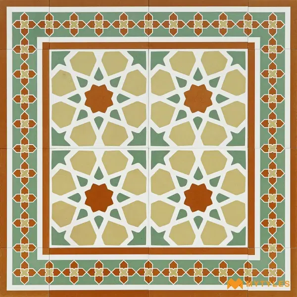 Yellow Geometric Carpet Tile | Sage Rosette